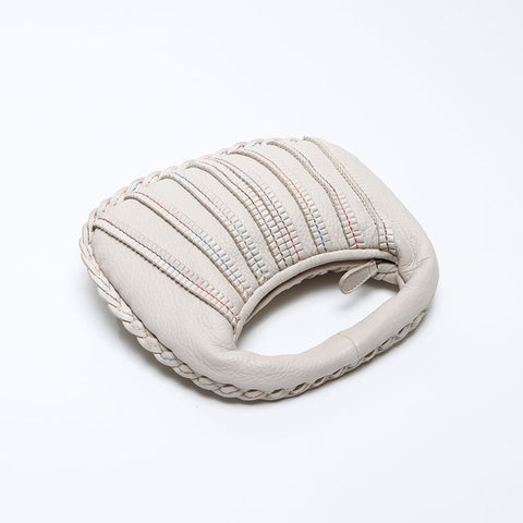 BOTTEGAVENETA Mini Hobo Bag aus Leder Handtasche Elfenbein WS12721