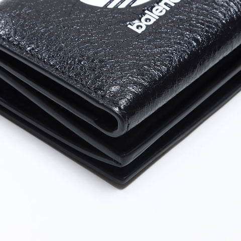 BALENCIAGA ×Adidas Adidas Mini Compact Collaboration Tri-fold wallet black WS12722