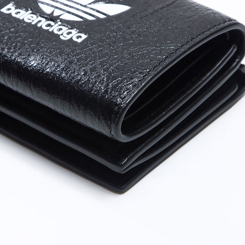 BALENCIAGA ×Adidas Adidas Mini Compact Collaboration Tri-fold wallet black WS12722