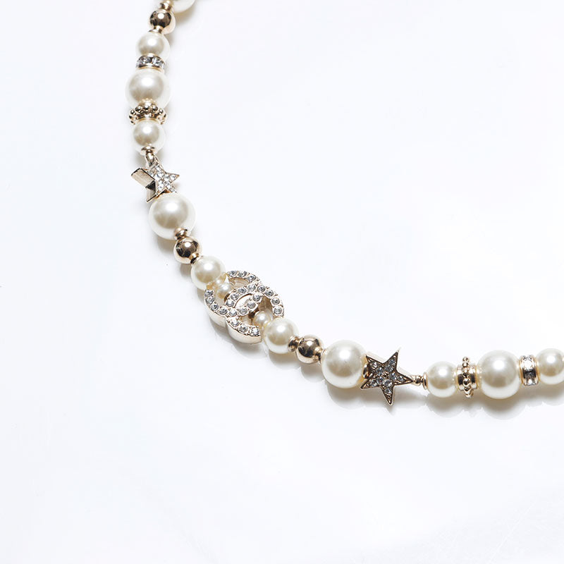 シャネル CHANEL 23C ココマーク ラインストーン パール ネックレス