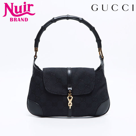 グッチ GUCCI GGキャンバス ミニ ジャッキー バンブー ハンドバッグ ブラック WS12732
