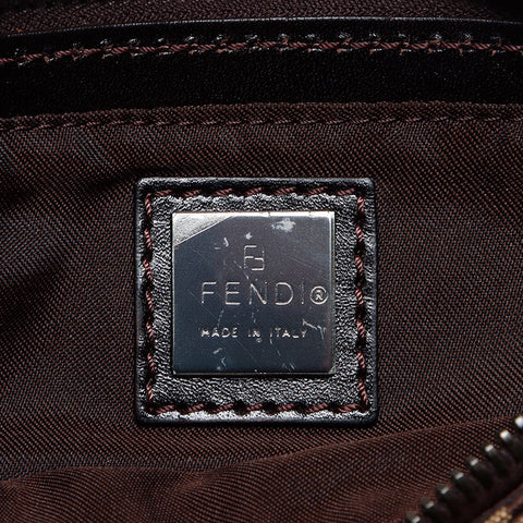 フェンディ FENDI ズッキーノ キャンバス ポーチ ハンドバッグ ベージュ WS12734