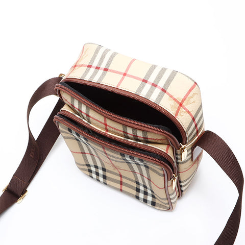 バーバリー BURBERRY ノバチェック PVC ショルダーバッグ ベージュ WS12741