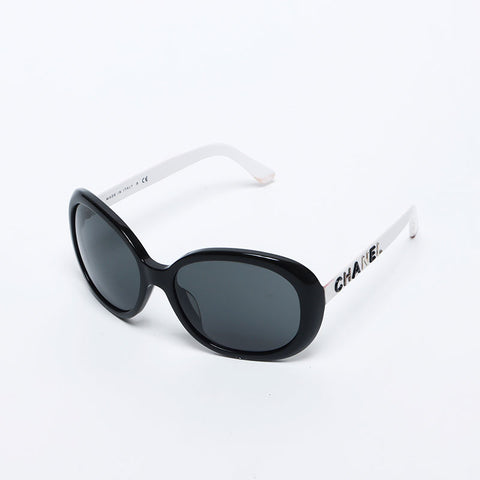 シャネル CHANEL ロゴ サングラス ホワイト ブラック WS12742
