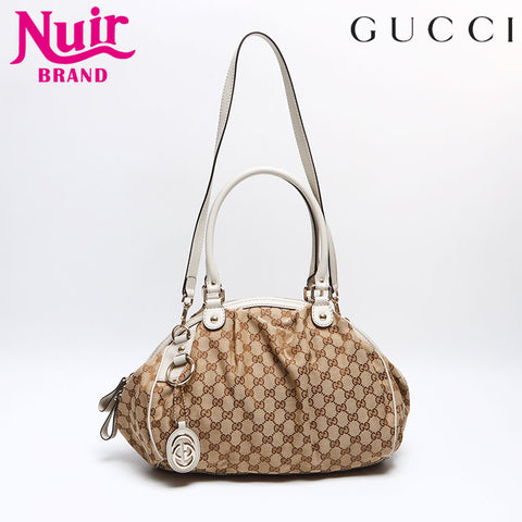 GUCCI GG Canvas Sukey 2way Shoulder Bag beige WS12744