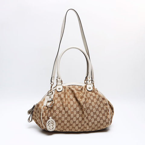 GUCCI GG Canvas Sukey 2way Shoulder Bag beige WS12744