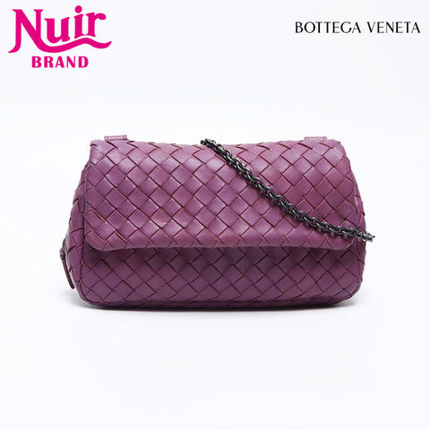 BOTTEGAVENETA INTRECCIATO Mini Chain Shoulder Bag purple WS12745