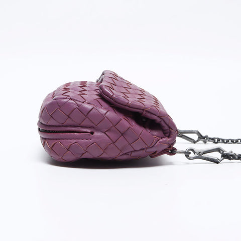 BOTTEGAVENETA INTRECCIATO Mini Chain Shoulder Bag purple WS12745