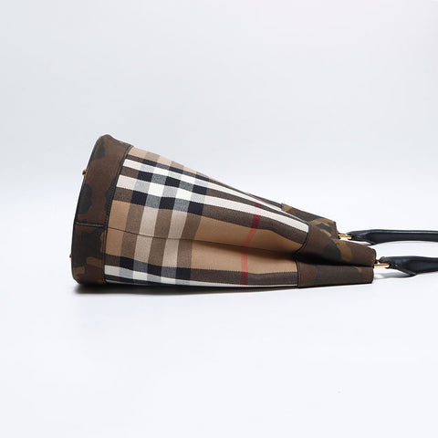 バーバリー BURBERRY ノバチェック カモ 迷彩 コットン トートバッグ ベージュ WS12752