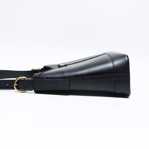 BURBERRY Leather lining Nova check Shoulder Bag black WS12755