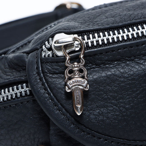 CHROME HEARTS Snat Pack Leather Waist bag black WS12766