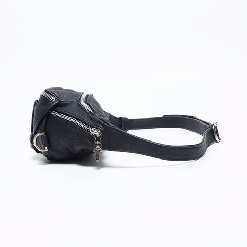 CHROME HEARTS Snat Pack Leather Waist bag black WS12766