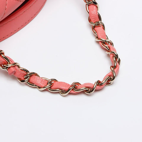 CHANEL Matelasse Lambskin Mini Chain Backpack Â· Daypack pink WS12771