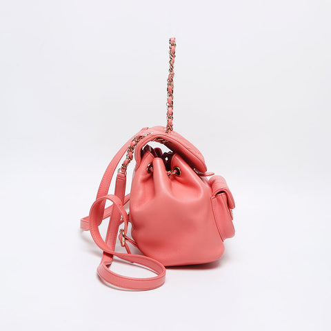 CHANEL Matelasse Lambskin Mini Chain Backpack Â· Daypack pink WS12771