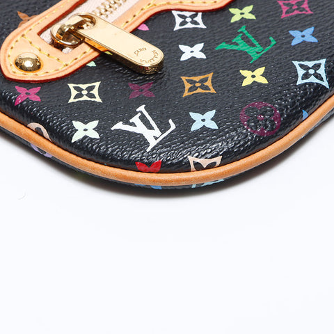 LOUIS VUITTON Multicolor Pochette MM M60031 Monogram Pouch black WS12772