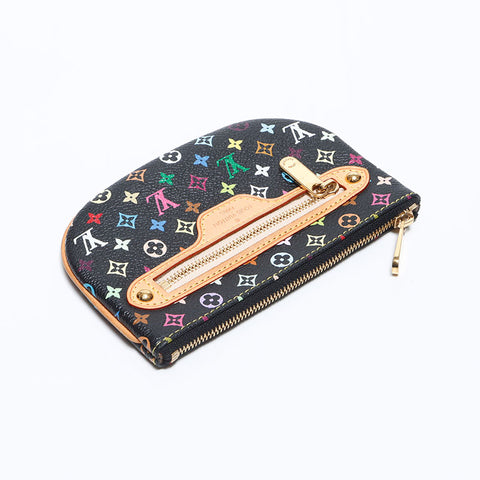 LOUIS VUITTON Multicolor Pochette MM M60031 Monogram Pouch black WS12772