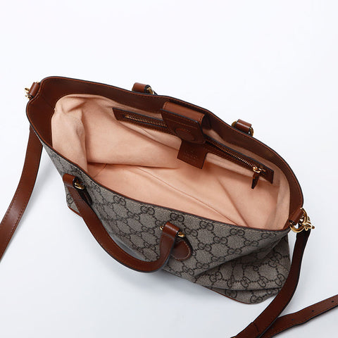 GUCCI GG Supreme 2way Handbag beige WS12773