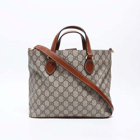 GUCCI GG Supreme 2way Handbag beige WS12773