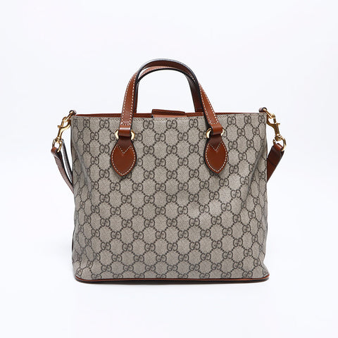 GUCCI GG Supreme 2way Handbag beige WS12773