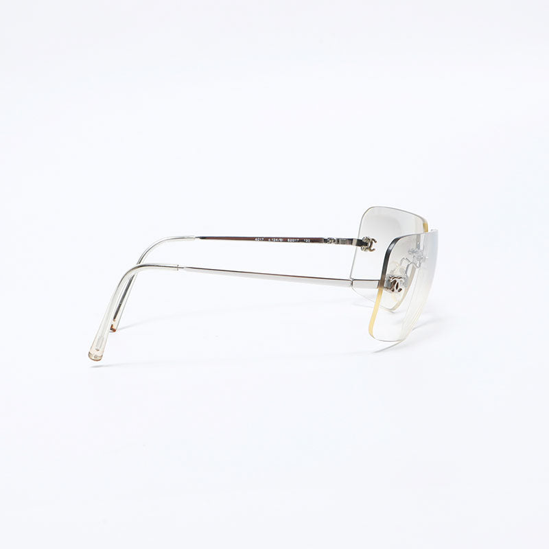 シャネル CHANEL リムレス ココマーク サングラス シルバー WS12776