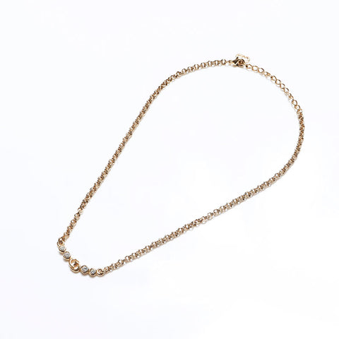 Christian Dior Rhinestone Necklace gold WS12778