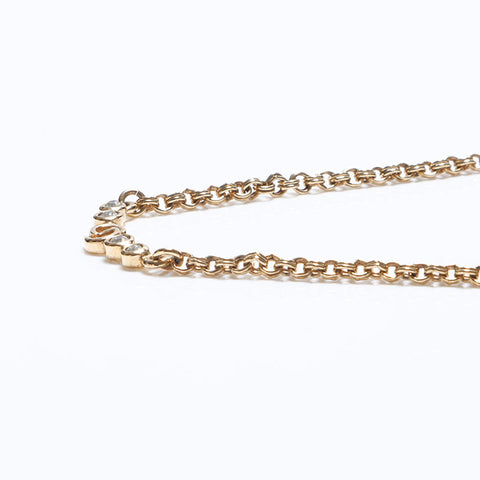 Christian Dior Rhinestone Necklace gold WS12778