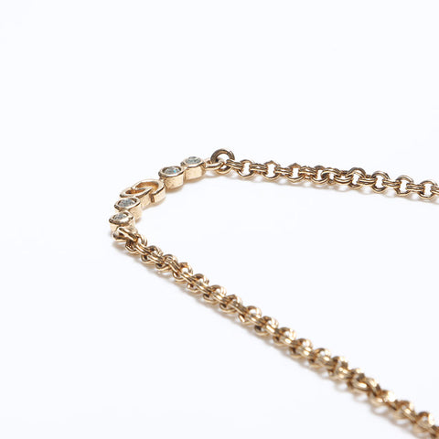 Christian Dior Rhinestone Necklace gold WS12778