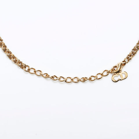Christian Dior Rhinestone Necklace gold WS12778