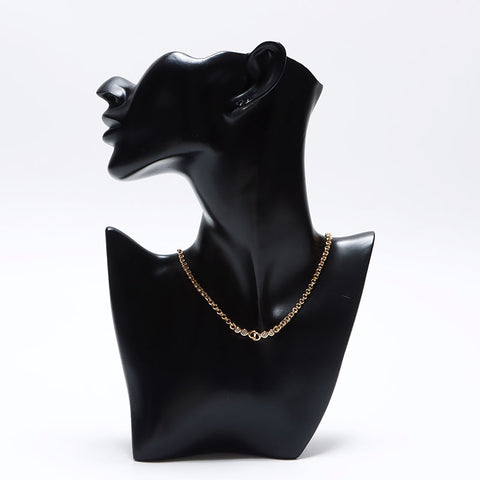 Christian Dior Rhinestone Necklace gold WS12778