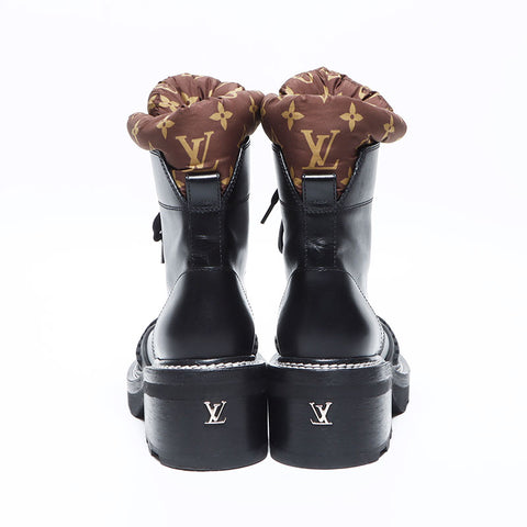 LOUIS VUITTON Ankle boots 21AW Leather Monogram Size:36 9.1" boots black WS12779