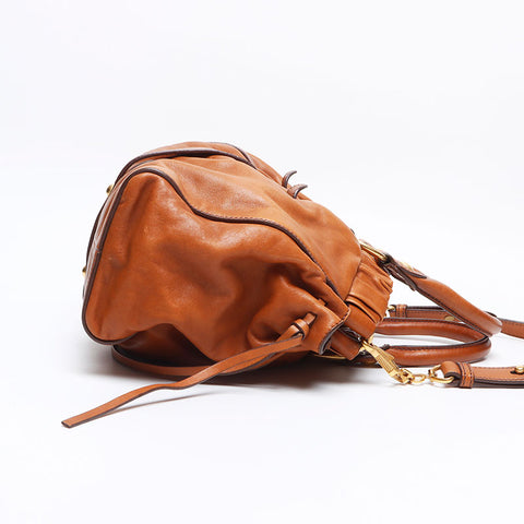 ミュウ ミュウ Miu Miu ヴィッテロ リュクス VITTELO LUX レザー 2way ショルダーバッグ ブラウン WS12792