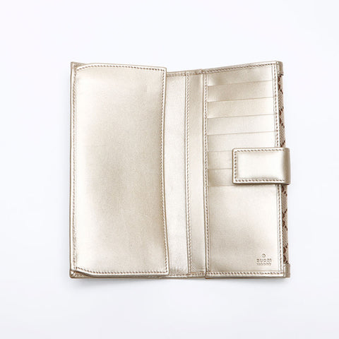 GUCCI GG canvas interlocking Purse Gold beige WS12795