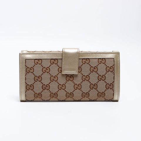 GUCCI GG canvas interlocking Purse Gold beige WS12795