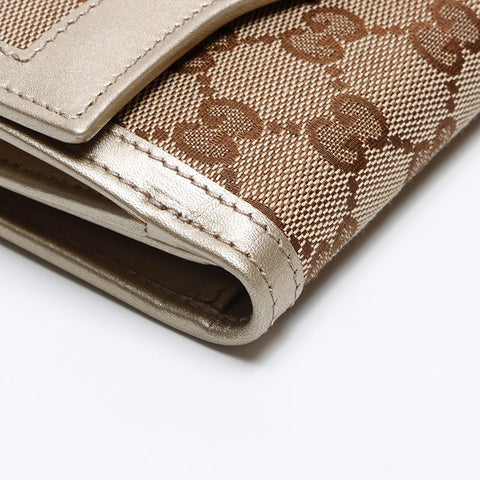 GUCCI GG canvas interlocking Purse Gold beige WS12795