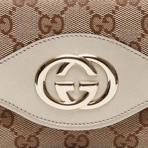 GUCCI GG canvas interlocking Purse Gold beige WS12795
