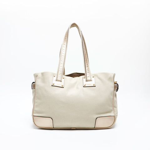 LOEWE Anagram Leather Canvas Tote Bag gold WS12802