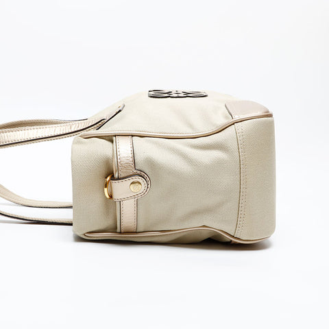 LOEWE Anagram Leather Canvas Tote Bag gold WS12802