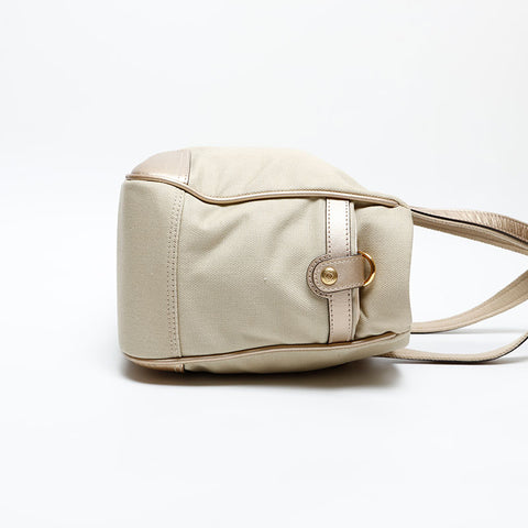LOEWE Anagram Leather Canvas Tote Bag gold WS12802