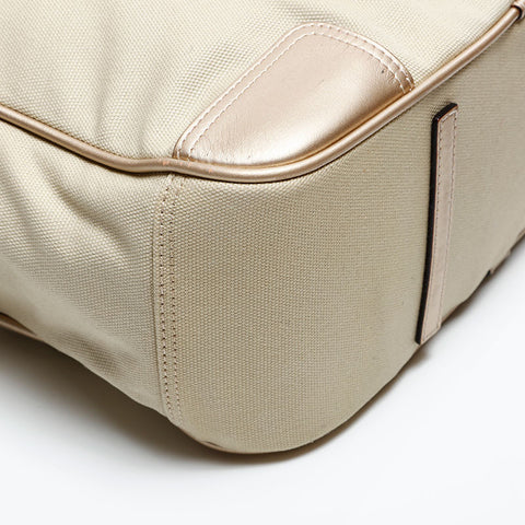 LOEWE Anagram Leather Canvas Tote Bag gold WS12802