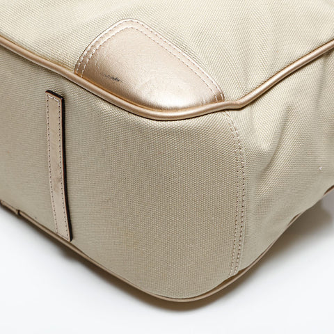 LOEWE Anagram Leather Canvas Tote Bag gold WS12802