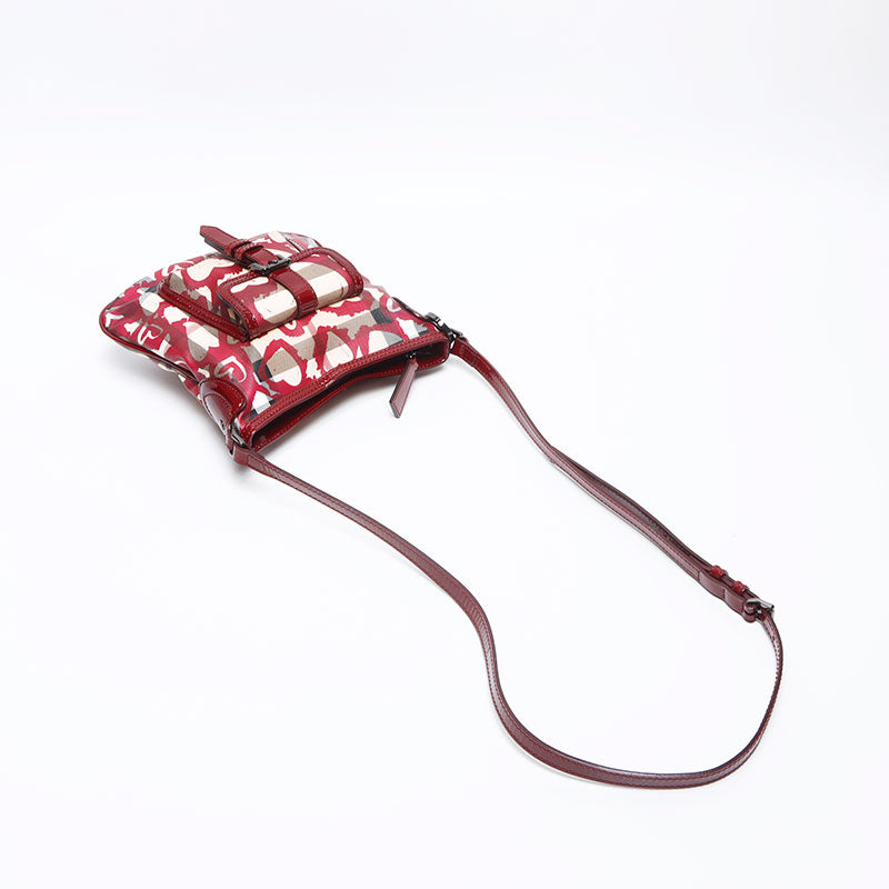 バーバリー BURBERRY ノバチェック ハート エナメル ショルダーバッグ  