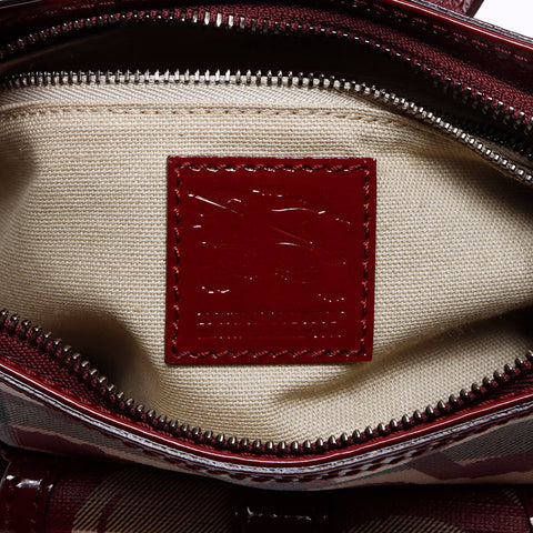 BURBERRY Nova Check Heart Enamel Shoulder Bag Beige red WS12805