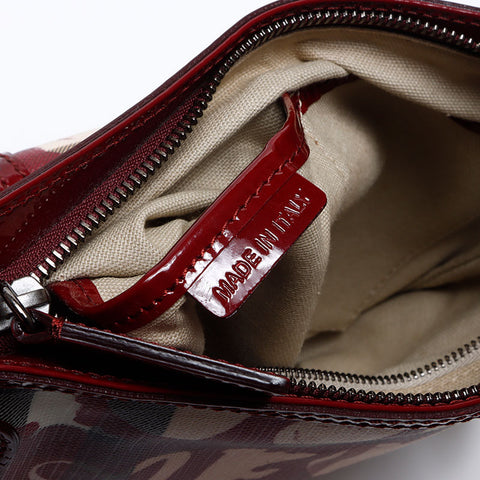 BURBERRY Nova Check Heart Enamel Shoulder Bag Beige red WS12805