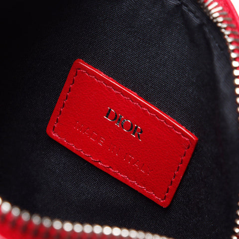 極美品 クリスチャンディオール Christian Dior トロッター レザー オブリーク ショルダーバッグ レッド WS12808