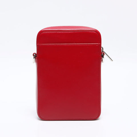 Christian Dior Trotter Leather Oblique Shoulder Bag Red WS12808