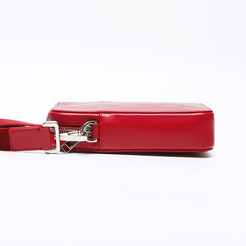 Christian Dior Trotter Leather Oblique Shoulder Bag Red WS12808