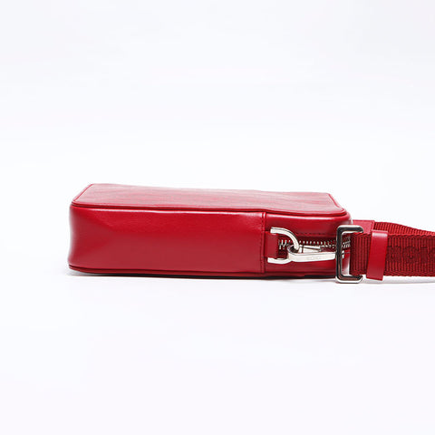 極美品 クリスチャンディオール Christian Dior トロッター レザー オブリーク ショルダーバッグ レッド WS12808