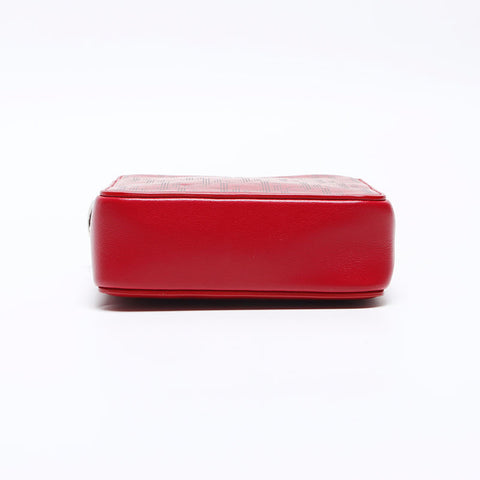 極美品 クリスチャンディオール Christian Dior トロッター レザー オブリーク ショルダーバッグ レッド WS12808