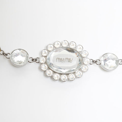 Miu Miu 马特拉斯水晶纳帕皮单肩包 黄色 WS12815
