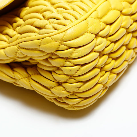 Miu Miu Matelasse Crystal Nappa Shoulder Bag yellow WS12815